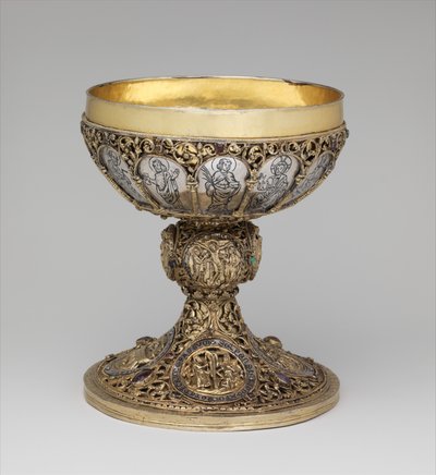 Cálice, c.1230-50 (prata, prata dourada, niello e joias) de German School