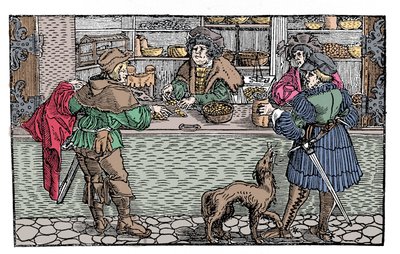 Trocador: troca e troca. xilogravura alemã do século XVI. de German School