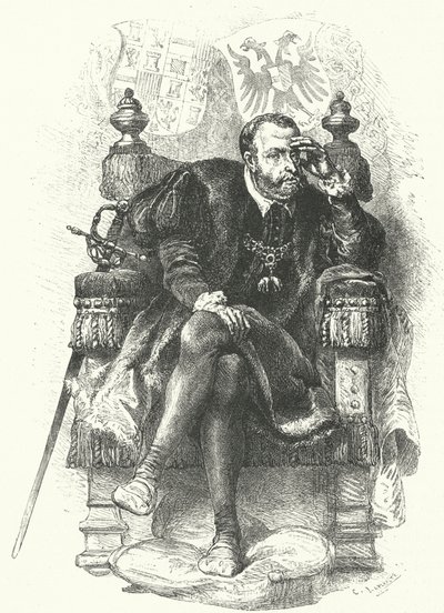 Carlos V, Santo Imperador Romano (gravura) de German School