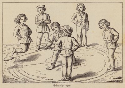 Crianças a saltar à corda (gravura) de German School