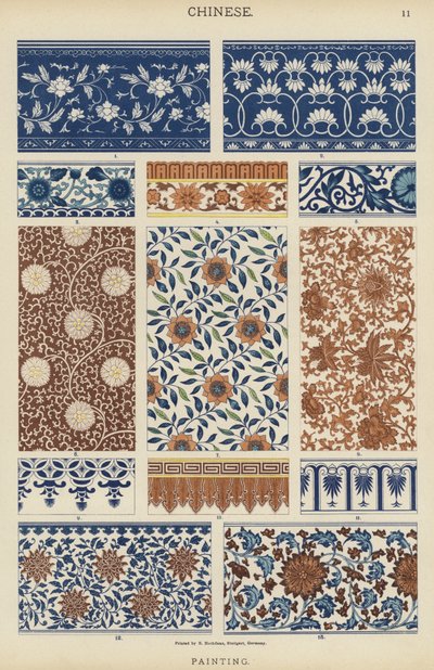 Chinês, Pintura (cor litho) de German School