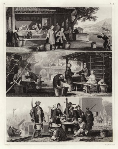 Cenas chinesas (gravura) de German School