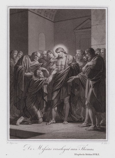 Cristo aparece a Tomé (gravura) de German School