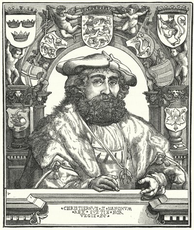 Christian II, Rei da Dinamarca, Noruega e Suécia (gravura) de German School