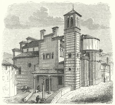 Igreja de Santiago del Arrabal, Toledo, Espanha (gravura) de German School