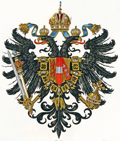 Brasão de armas do Império Austríaco (Kaisertum Österreich) de 1816 até 1867, c.1898 de German School