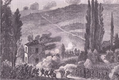 Combat at Chatillon, Cassells History of the War between France and Germany publicado por Cassell and Company Limited, c.1890 (litho) de German School