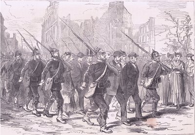 Caravana de prisioneiros, História da Guerra entre a França e a Alemanha publicado por Cassell and Company Limited, c.1890 (litho) de German School