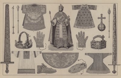 Fato de coroação e regalia do Santo Imperador Romano (gravura) de German School