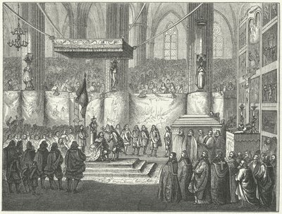 Coroação de Charles X Gustav da Suécia na Catedral de Uppsala de German School