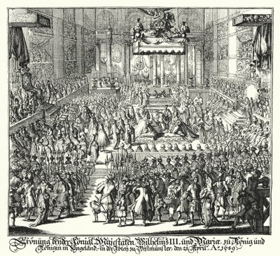 Coroação do Rei Guilherme III e da Rainha Maria na Abadia de Westminster de German School