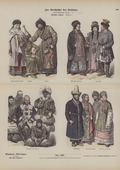 Trajes do extremo oriente russo, século XIX de German School