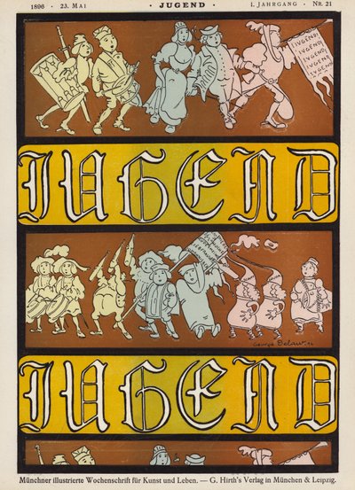 Ilustração da capa da revista Jugend, 1896 de German School