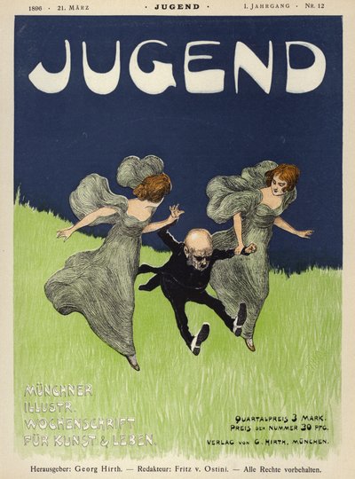 Ilustração da capa da revista Jugend, 1896 de German School