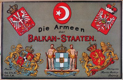 Capa da brochura sobre os exércitos dos Estados dos Balcãs, c.1912 de German School