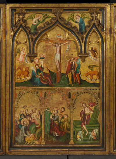Tríptico da crucificação (anteriormente conhecido como Tríptico Estouteville) (painel central), c.1374 (tempera no painel) de German School