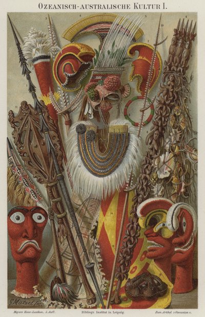 Artefatos culturais da Oceania e Australásia de German School