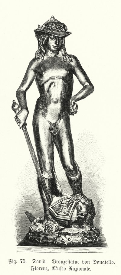 David, estátua de bronze de Donatello (gravura) de German School