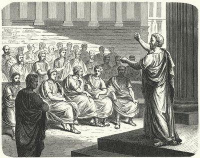 Demóstenes falando contra Filipe II da Macedônia de German School