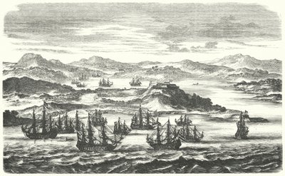 Partida de uma frota de prata espanhola (gravura) de German School