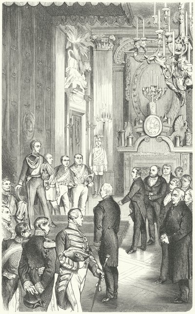 Delegação do Parlamento de Frankfurt oferece ao rei Frederico Guilherme IV a coroa da Alemanha, 1849 de German School