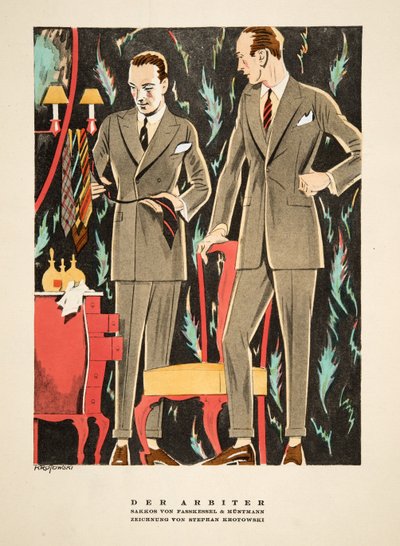 Der Arbiter, roupa de Fasskessel & Muntmann, de Styl, pub.1922 (pochoir print) de German School
