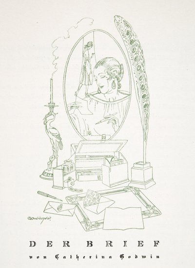 Der Brief por Catherina Godwin, de Styl, pub.1922 (pochoir print) de German School