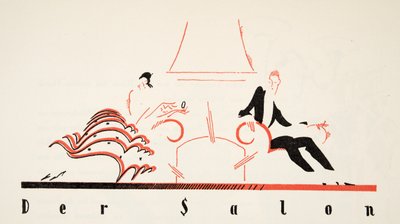 Der Salon from Styl, pub.1922 (pochoir print) de German School