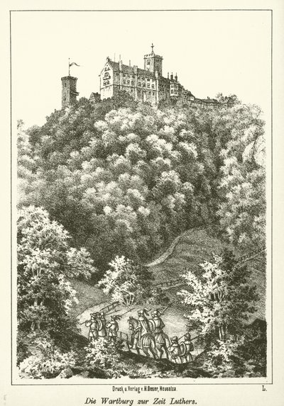 O Wartburg na época de Lutero (gravura) de German School