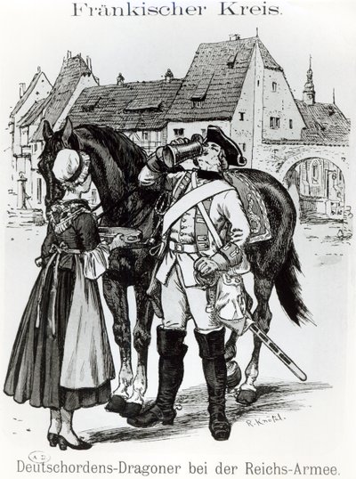 Dragão dos Cavaleiros Teutônicos em 1757 de German School