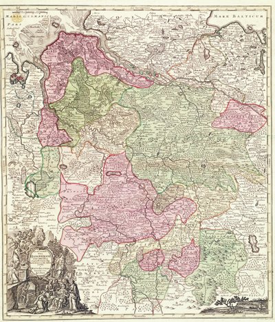 Eleitorado de Hanover (gravura a cores) de German School