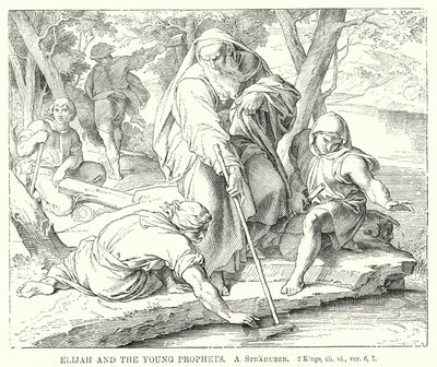 Elias e os Jovens Profetas, 2 Reis, ch vi, ver 6, 7 (gravura) de German School