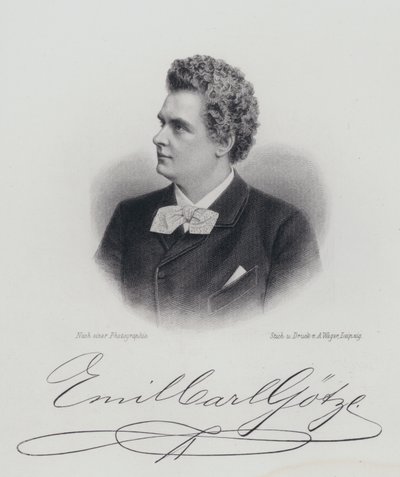 Emil Goetze, cantor de ópera alemão (gravura) de German School