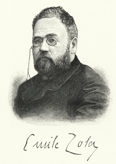 Emile Zola, romancista e dramaturgo francês (litho) de German School