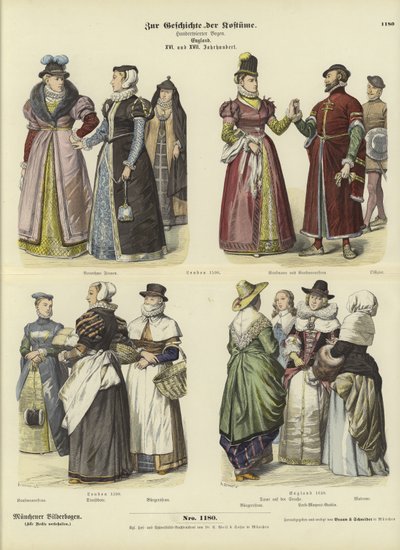 Trajes ingleses, séculos XVI e XVII de German School