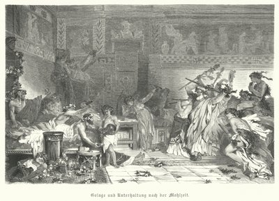 Entretenimento após a refeição em uma festa romana (gravação) de German School