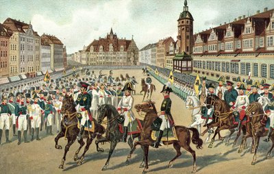 Entrada dos três monarcas Aliados em Leipzig de German School