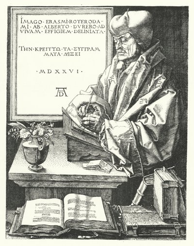Erasmus de Roterdão, reformador católico holandês e humanista (gravura) de German School