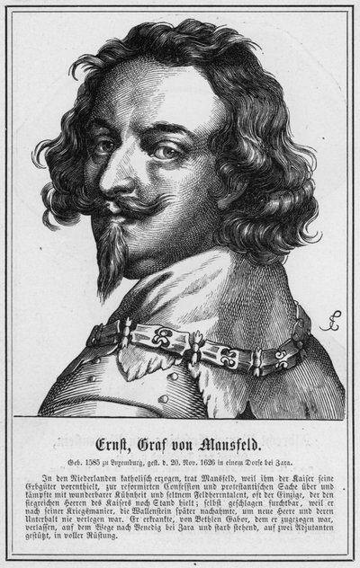 Ernst, Conde de Mansfeld (gravura) de German School