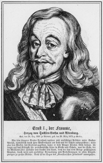 Ernst I, o Piedoso, Duque de Saxe-Gotha e Altenburg (gravura) de German School
