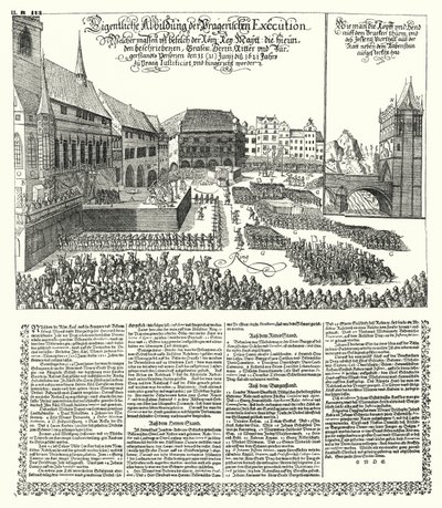 Execução de rebeldes contra o Santo Imperador Romano Fernando II em Praga de German School