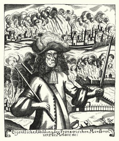 Ezechiel du Mas, Conde de Melac, soldado francês (gravura) de German School