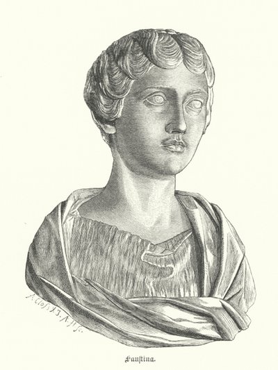 Faustina, a Jovem, esposa do Imperador Romano Marcus Aurelius (gravura) de German School