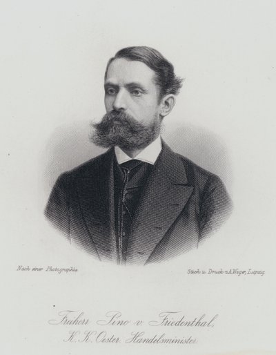 Felix Pino von Friedenthal, funcionário público e político austríaco (gravura) de German School