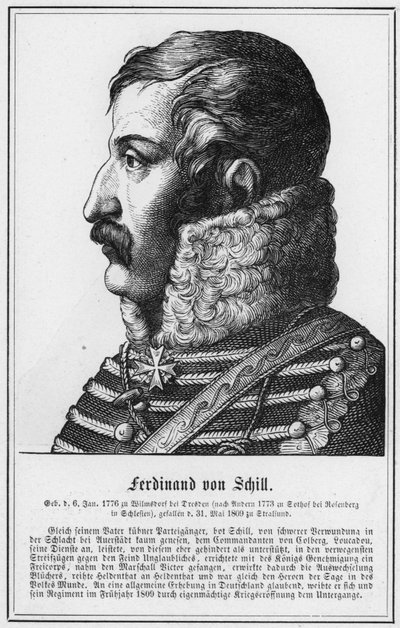 Ferdinand von Schill (gravura) de German School