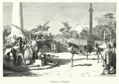Festival em Olympia, Grécia Antiga (gravura) de German School