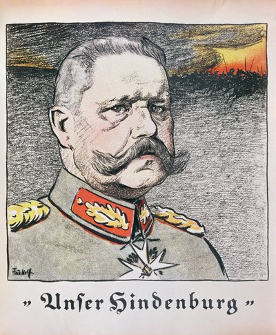 Marechal-de-campo Paul Von Hindenburg (1857-1934) 1914 de German School
