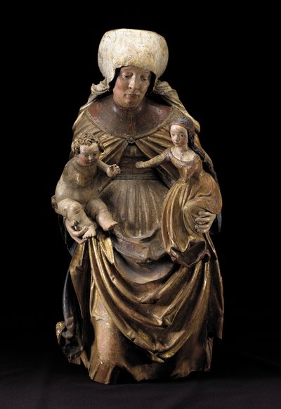 Grupo figural de Anna Selbdritt, Suábia (policromada e dourada) de German School