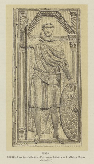 Flavius Aetius, general romano (gravura) de German School