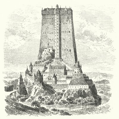 Castelo Fleckenstein, Alsácia (gravura) de German School